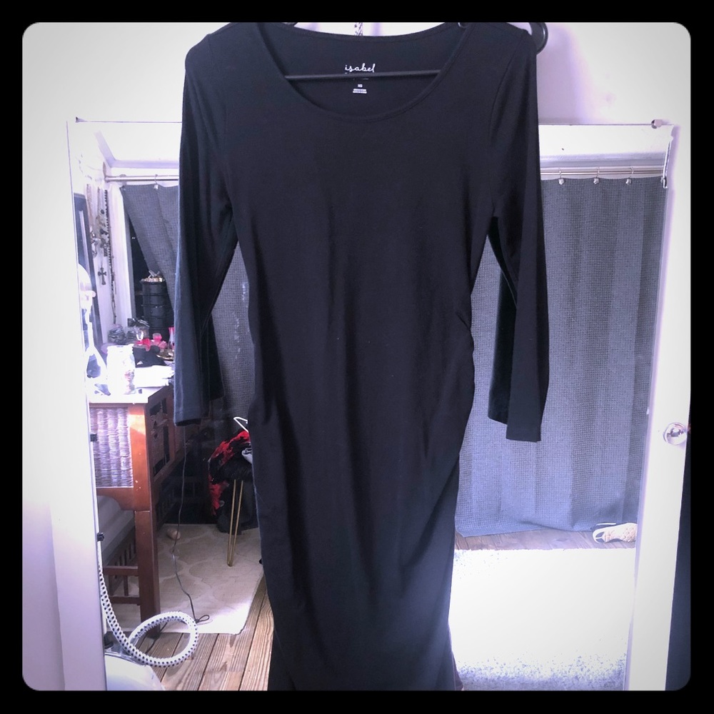 Black form fitting maternity  dress